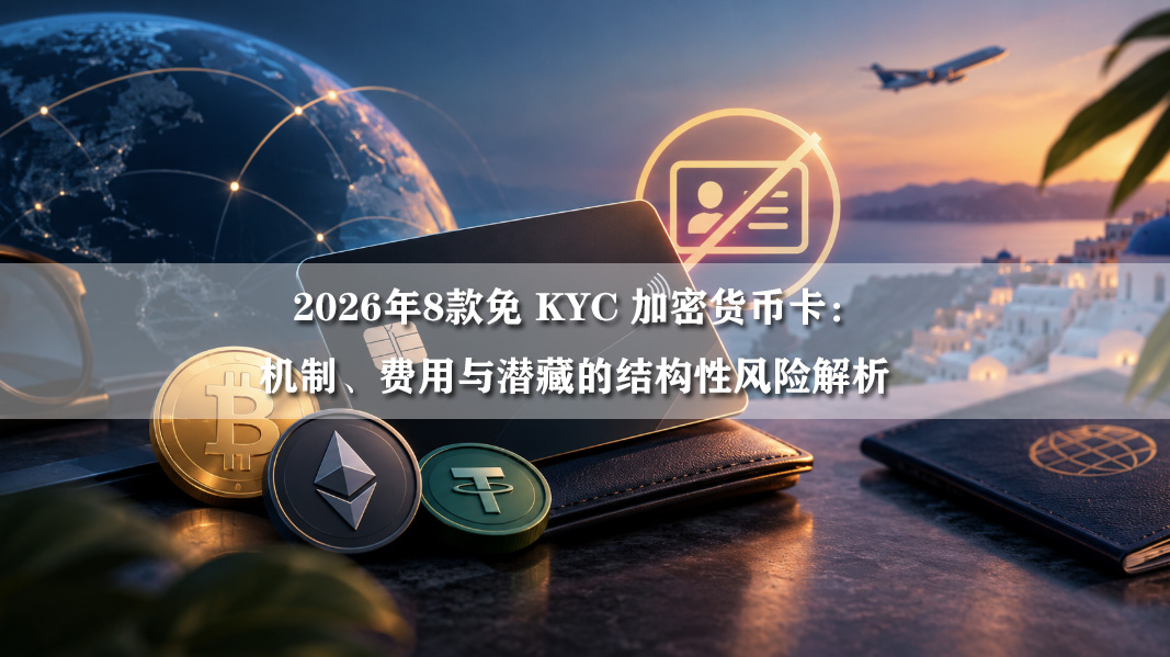 2026年8款免 KYC 加密货币卡:机制、费用与潜藏的结构性风险解析